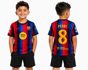 Kids/Boys Barcelona 2026/27 Home Jersey-PEDRI 8-AM Retro Store