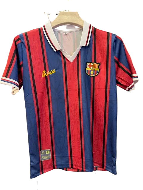Barcelona 125th Anniversary Edition-Messi -Collar Half Sleeve Embroidery-AM Retro Store