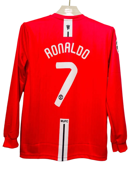 Manchester United 2007/08 Home-Ronaldo 7 -Embroidery-Full Sleeve-AM Retro Store