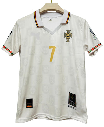 Portugal Ronaldo 7 Special Edition Fan Jersey White-Collar Half Sleeve-AM Retro Store
