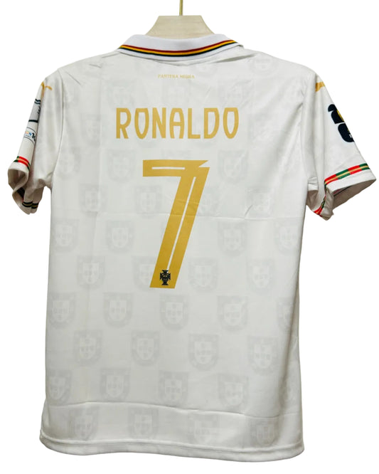 Portugal Ronaldo 7 Special Edition Fan Jersey White-Collar Half Sleeve-AM Retro Store