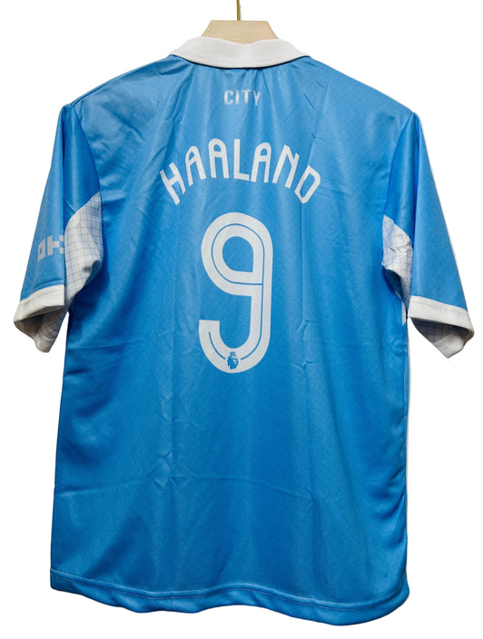 Manchester City 2026/27 Home-HAALAND 9-White Print-Collar Five Sleeve-AM Retro Store
