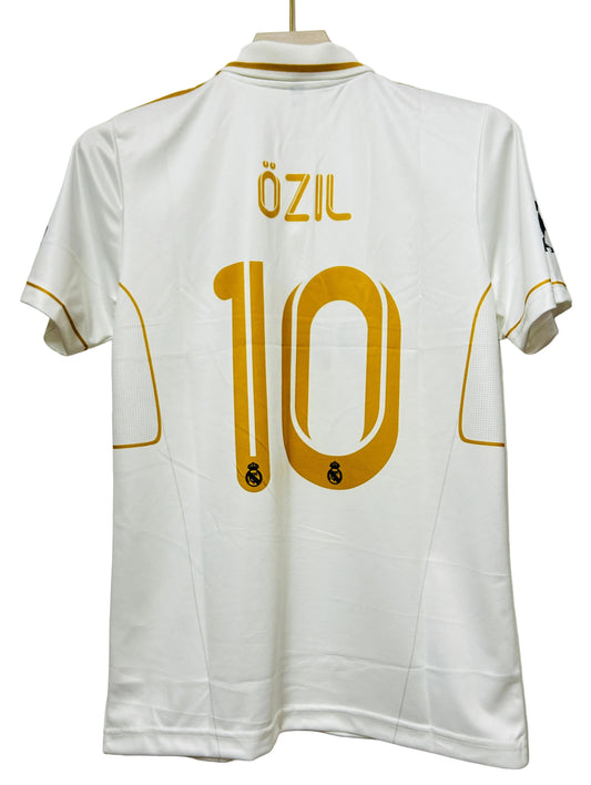 Real Madrid 2011/12 Home Retro-OZIL 10-Signature-Embroidery-Collar Half Sleeve-AM Retro Store