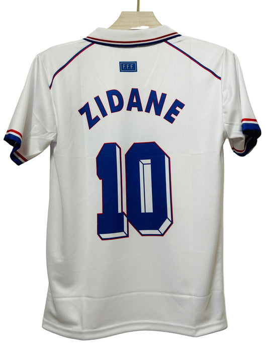 France 1998 World cup Away Kit-ZIDANE 10-Collar Half Sleeve-AM Retro Store