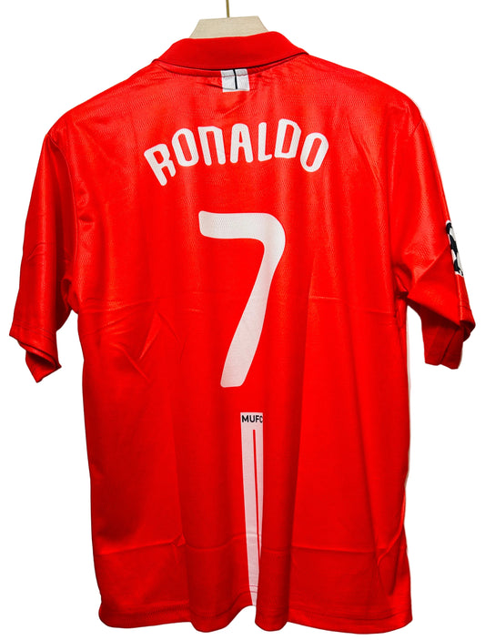 Manchester United 2007/08 Home-Ronaldo 7-Collar Five Sleeve Button-AM Retro Store