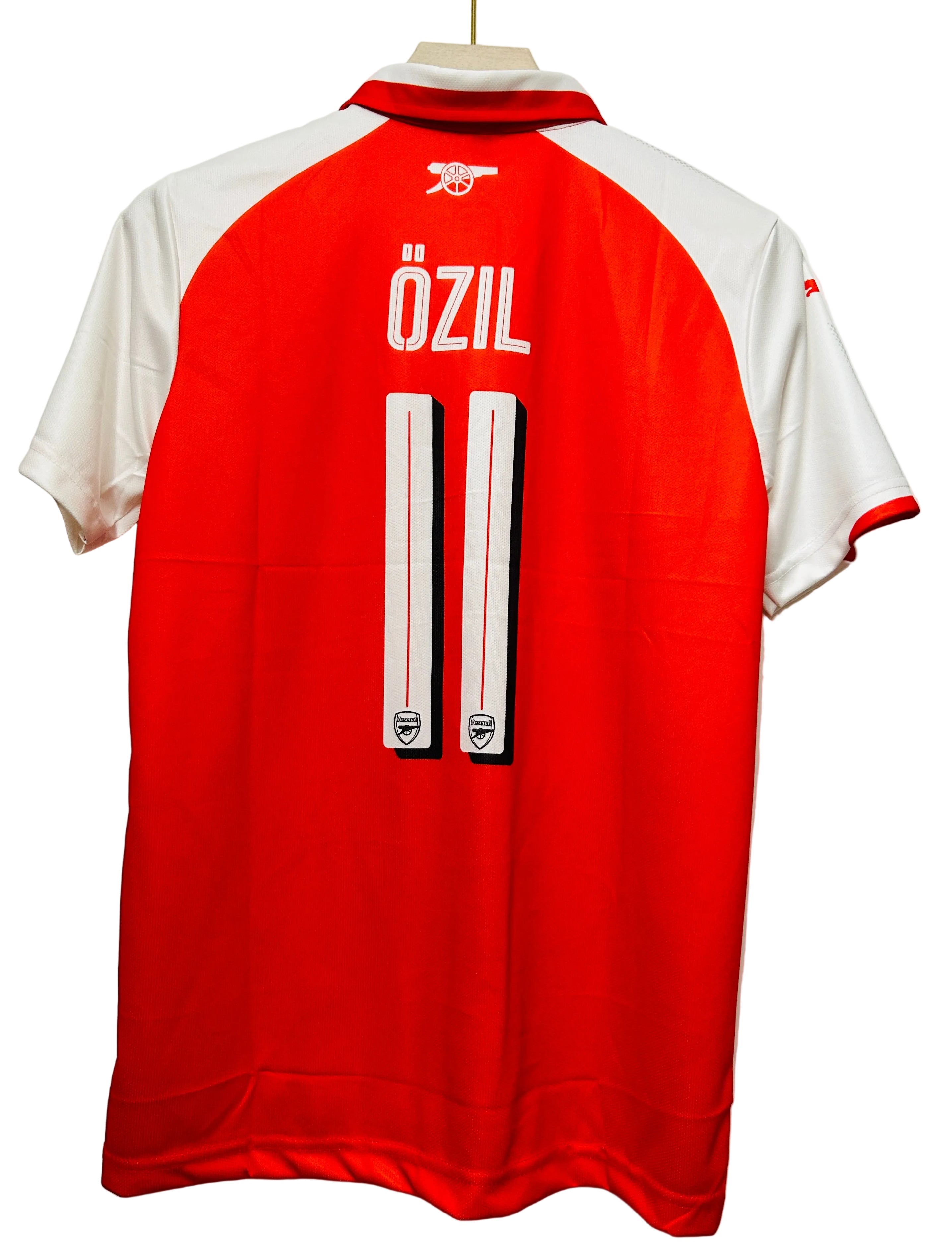 Arsenal 2017/18 Home-OZIL 11-Signature-Embroidery-Collar Half Sleeve-A