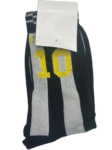 NEYMAR 10 Retro Football Socks – SANTOS FC Edition | Crew Length 3/4  (37 cm)