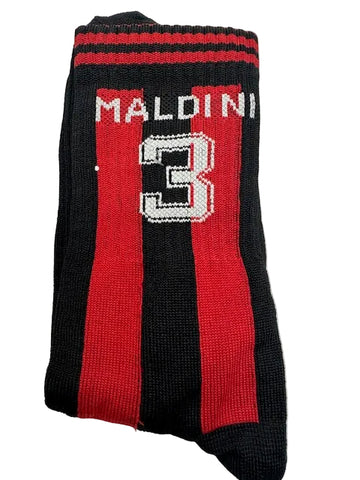 MALDINI 3 Retro Football Socks –| Crew Length 3/4 (37 cm)