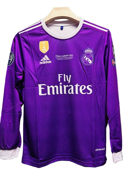 Real Madrid 2016/17 Away Purple -Ronaldo-Embroidery Siganture-Full Sleeve