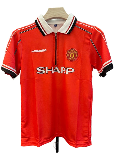 Manchester United 1998/99 Home-Beckham-Signature Embroidery-Classic Jersey