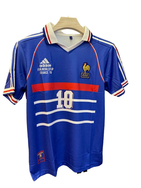 France 1998 World cup-Zidane Retro Kit-Signature Embroidery