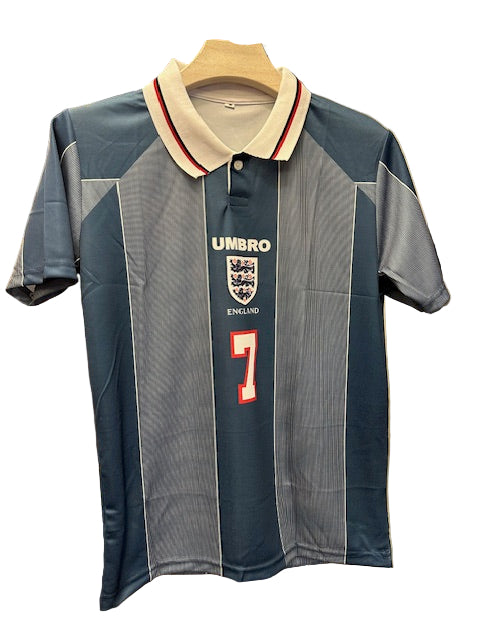 England 1996/97 Retro-Away-Beckham-Collar Half Sleeve