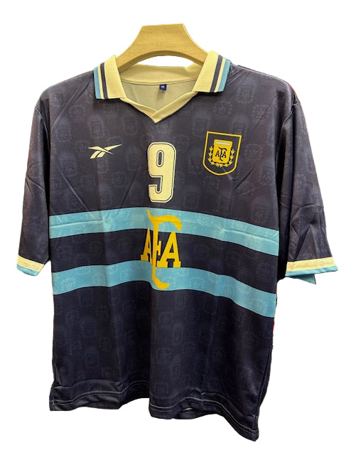 Argentina 1999/01 Away Kit-Batistuta-Retro-Signature-Collar Five Sleeve