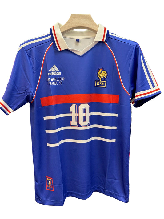 France 1998 Fifa Worldcup- Zidane Retro Jersey-Signature Embroidery