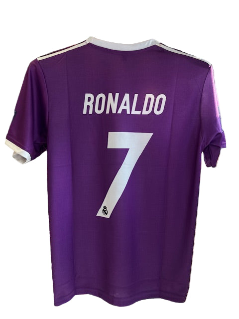 Real Madrid 2016/17 Away Kit-Ronaldo Retro-Signature Embroidery -AM Retro Store