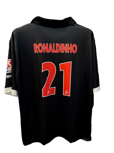 PSG 2001/02 Home Kit-Ronaldinho-Collar Five Sleeve-AM Retro Store