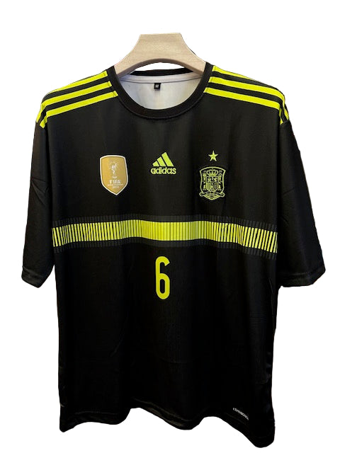 Spain 2014 Away- Retro-A INIESTA-Retro-Five Sleeve Embroidery- AM Retro Store