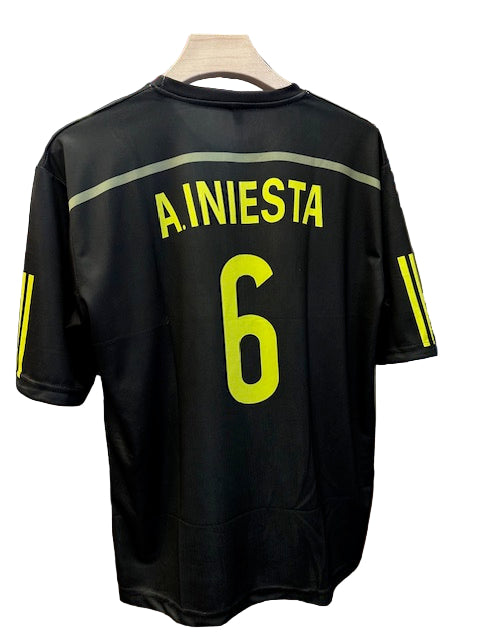 Spain 2014 Away- Retro-A INIESTA-Retro-Five Sleeve Embroidery- AM Retro Store