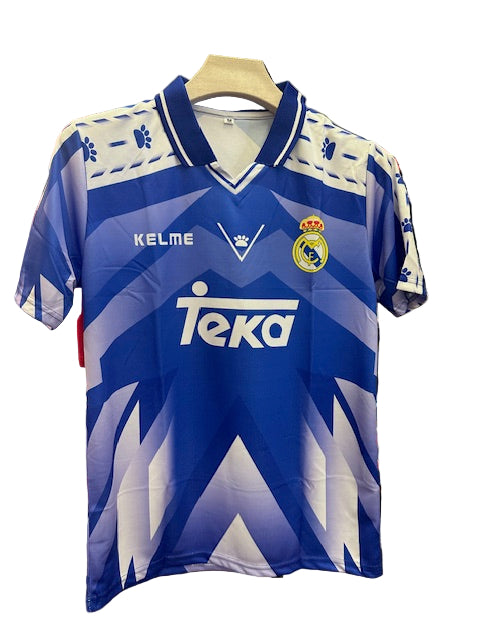 Real Madrid 1996/97 Away-R CARLOS-Collar Half Sleeve-AM Retro Store
