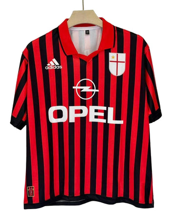 AC Milan 1999-2000 Centenary Home Shirt-Maldini-Collar Five Sleeve