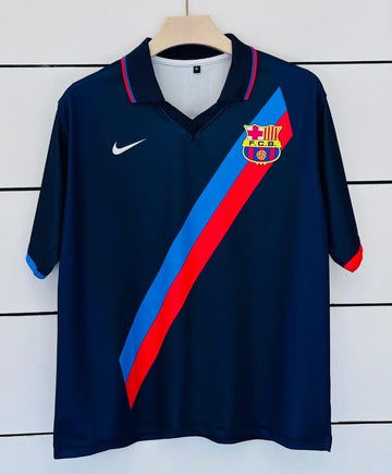 Barcelona 2002/03 Away-RIQUELME-Collar Five Sleeve-AM Retro Store