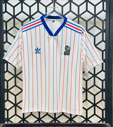 France 1982 Away Jersey-No Player Name-Embroidery-V Neck Five Sleeve-AM Retro Store