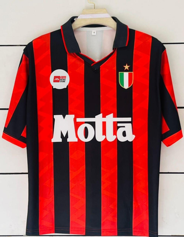 AC Milan 1993/94 Home-Vintage- Maldini-Collar Five Sleeve