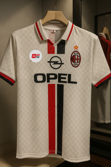 AC Milan 1995/97 Away-Kaka-Collar Half Sleeve