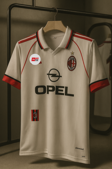 AC Milan 1998/99 Away Kit-Maldini- Collar Half Sleeve