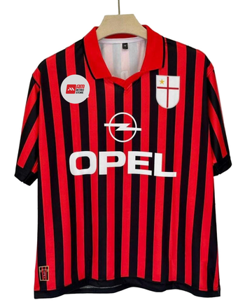 AC Milan 1999-2000 Centenary Home Shirt-Maldini--Collar Five Sleeve-AM Retro Store