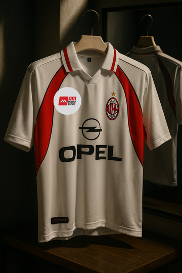 AC Milan 2000/01 Away Maldini-Signature Collar Five Sleeve