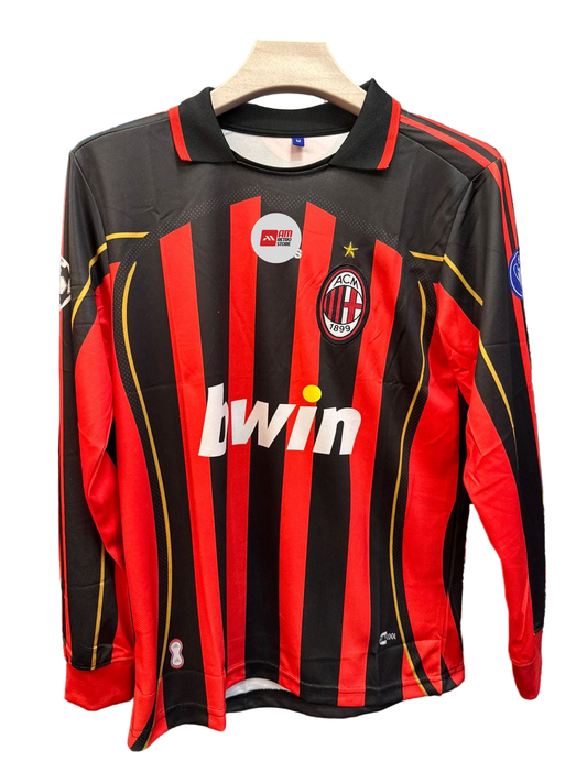 AC Milan 2006/07 Home-Maldini-Signature Embroidery- Collar Full sleeve