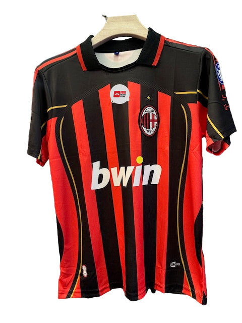 AC Milan 2006/07 Home-Maldini -Signature-Embroidery-Collar Half Sleeve