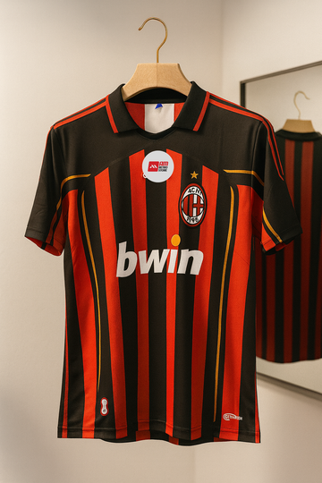 AC Milan 2006/07 Home-Maldini -Signature-Embroidery-Collar Half Sleeve