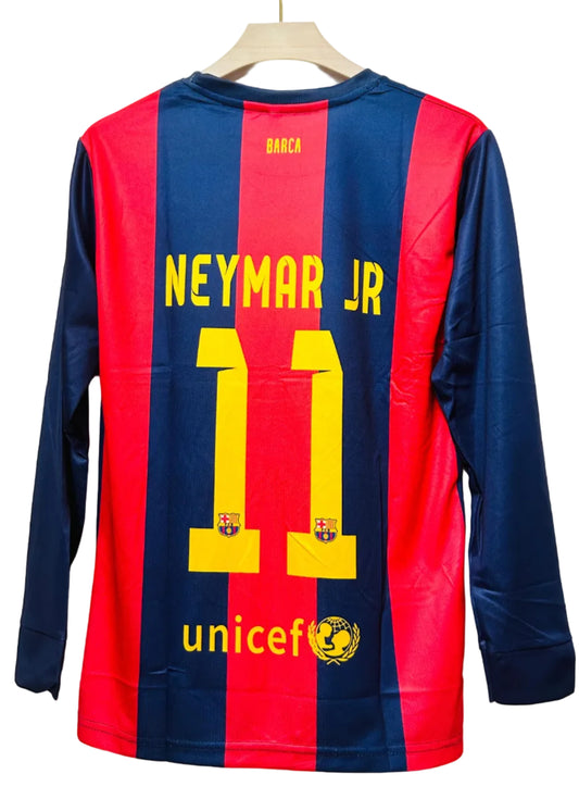 Barcelona 2014/25 Home-NEYMAR JR-Embroidery-Full Sleeve-AM Retro Store