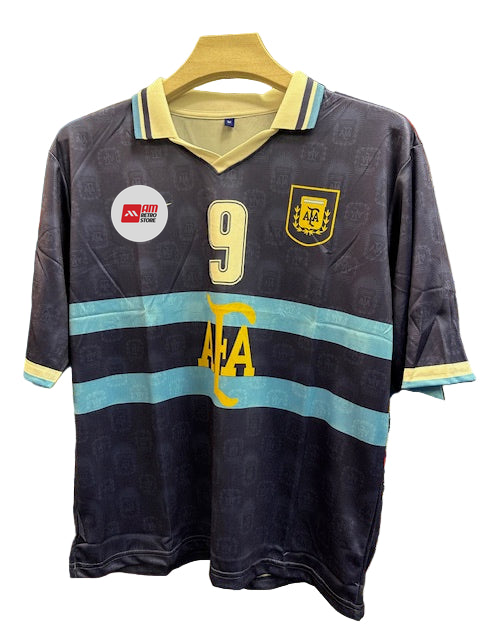 Argentina 1999/01 Away Kit-Batistuta-Retro-Signature-Collar Five Sleeve