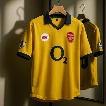 Arsenal 2003/04 Away-BERGKAMP-Collar Five Sleeve-AM Retro Store