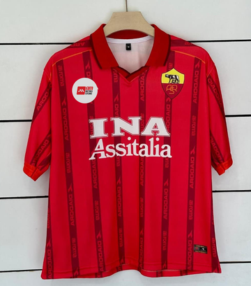AS ROMA 1999/2000 Home Retro Jersey-CAFU-Collar Five Sleeve