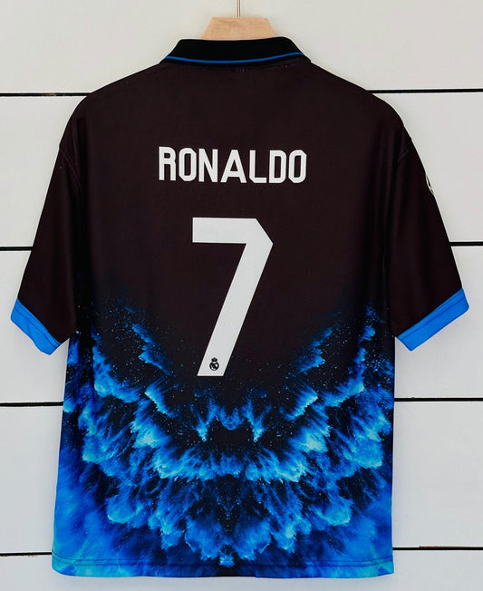 Real madrid Special Edition Ocean Blue-RONALDO 7-Collar Five Sleeve-AM Retro Store