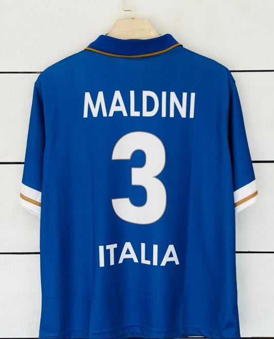 Italy 1996 Home Kit-Maldini-Retro- Collar five Sleeve