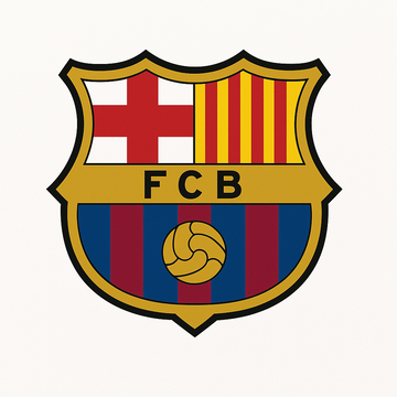 Barcelona football club logo in a white background
