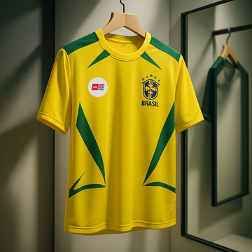 Brazil 2002 Home Kit-Ronaldo Nazario-Five Sleeve-AM Retro Store
