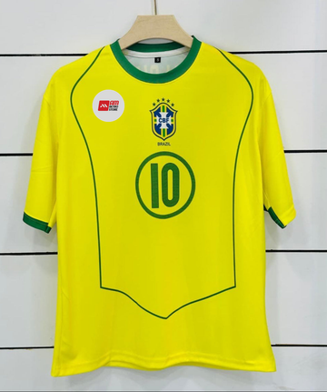 Brazil 2004 home kit-Ronaldinho-Retro Jersey