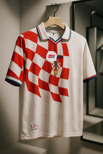Croatia 1998 Retro Jersey--Collar Five Sleeve-AM Retro Store