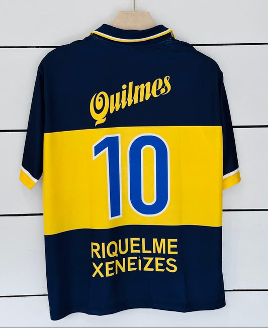 Boca Juniors 1998/99 Home-RIQUELME-Collar Five Sleeve-AM Retro Store
