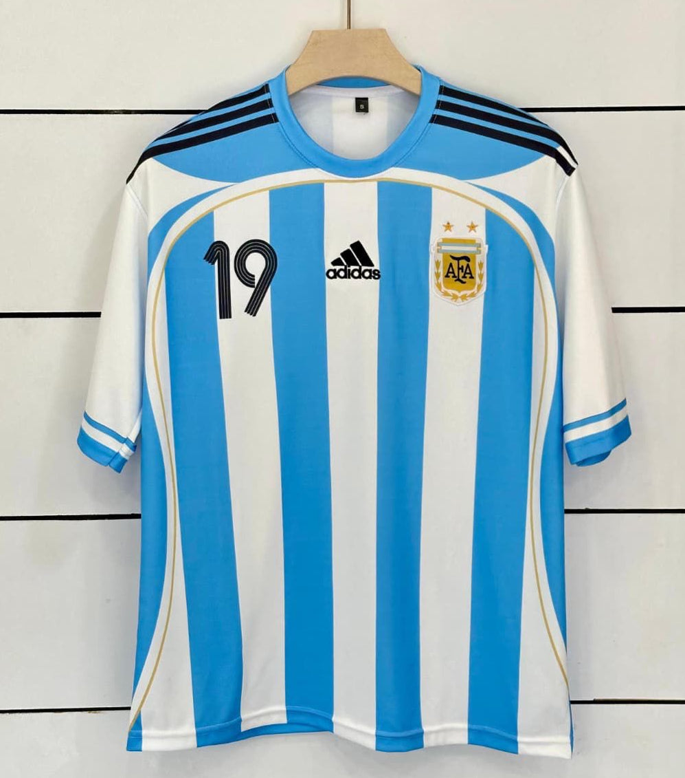 Argentina 2006/07 Home-Messi-Embroidery Five Sleeve