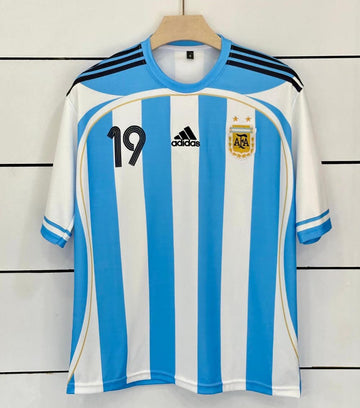 Argentina 2006/07 Home-Messi-Embroidery Five Sleeve