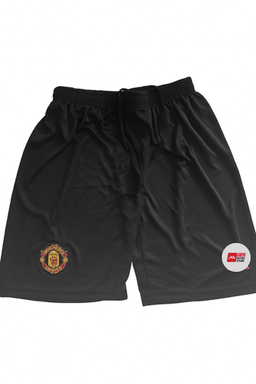 Dotknit Embroidery Shorts-Manchester United-Black-Red Logo