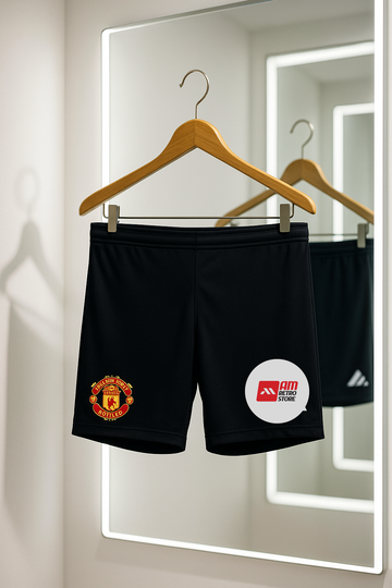 Dotknit Embroidery Shorts-Manchester United-Black