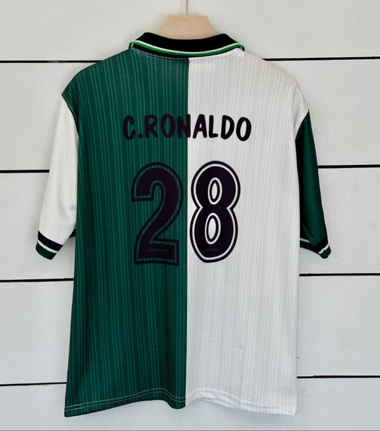 Sporting CP 1998/99-Home -Ronaldo-Collar Five Sleeve